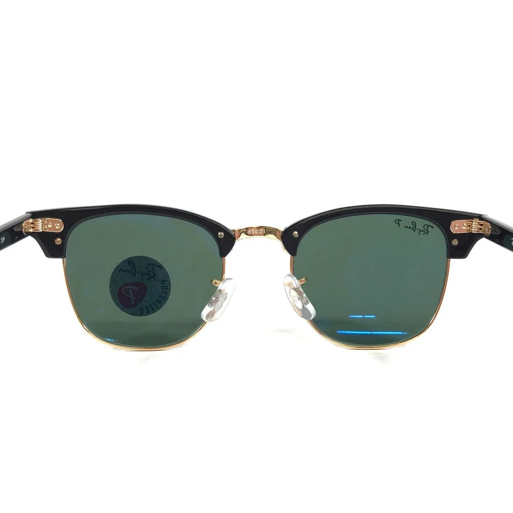 Ray-Ban Sunglasses RB3016 CLUBMASTER 901/58 Black Gold with G-15 Green Polarized